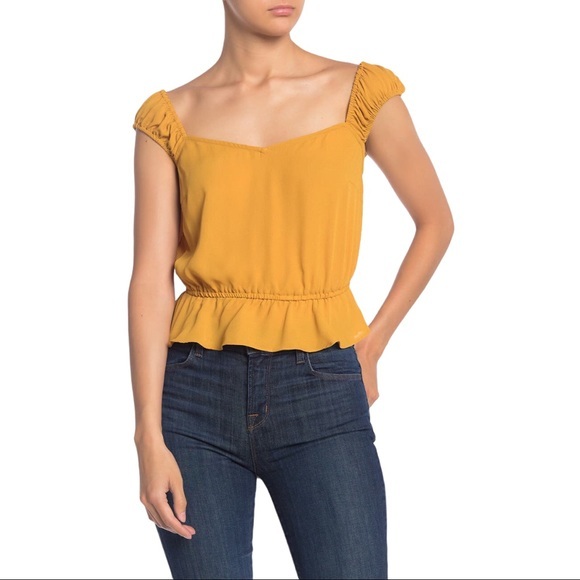 NWT 19 Cooper Cap Sleeve Peplum Top - Picture 1 of 2